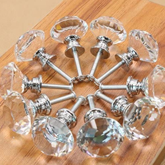 Princess Crystal Glass Diamond Cabinet Knobs